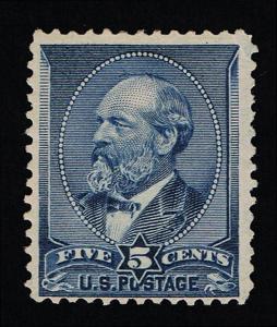 GENUINE SCOTT #216 F-VF MINT OG H 1888 INDIGO JAMES GARFIELD ESTATE SALE