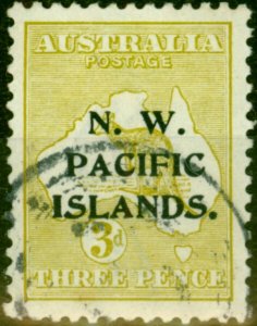 New Guinea 1915 3d Greenish Olive SG76c Very Fine Used