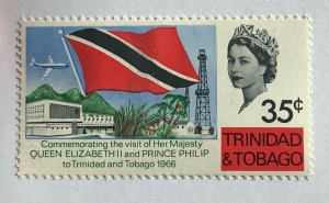 Trinidad & Tobago 1966 Scott 122 MNH - 35c, Royal visit,  Flag & plane