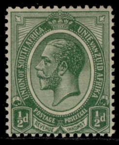 SOUTH AFRICA GV SG3, ½d green, LH MINT.