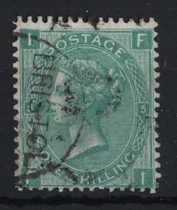 GB 1867 1s deep green plate 5 sg115 fine used cat £70