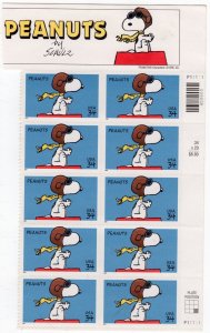 Scott #3507 - Peanuts Snoopy - Right Half Sheet Of 10 Stamps - MNH