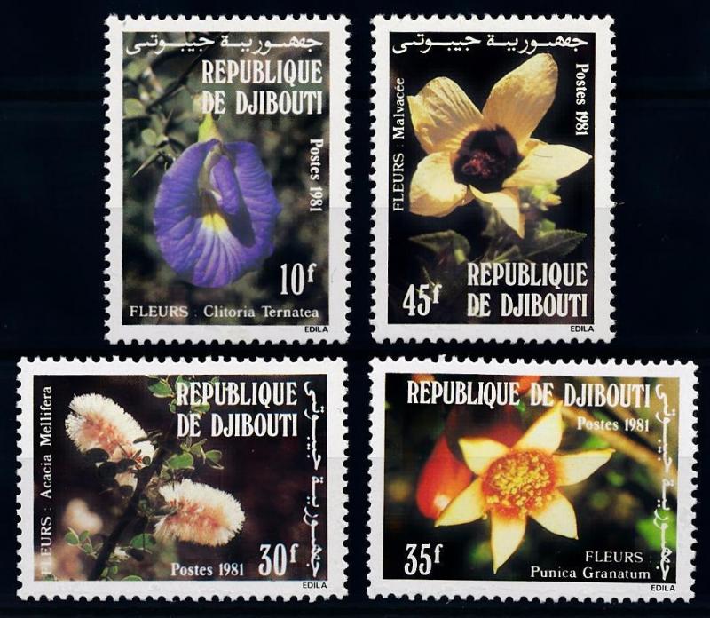 [67393] Djibouti 1981 Flora Flowers Blumen Light Toned MNH