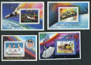 Liberia 7 Souvenir Sheets Used/CTO Space  5772 