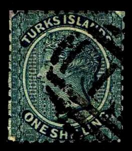 1867 Turks Islands #3 QV Unwatermarked - Used - VF - CV$67.50 (ESP#3339)