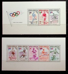 DOMINICAN REP. Sc 478+C99(NOTES) NH 2PERF+2IMPERF S/S OF 1957 - OLYMPICS