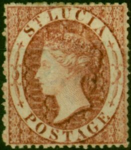 St Lucia 1860 (1d) Rose-Red SG1 Fine MM 1