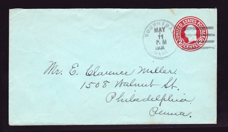 SCOTT #U432 POSTAL STATIONARY BOURNEDALE MA (CAPE COD DPO) 1931