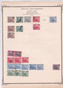 federated malay states used stamps on album page   ref r9077