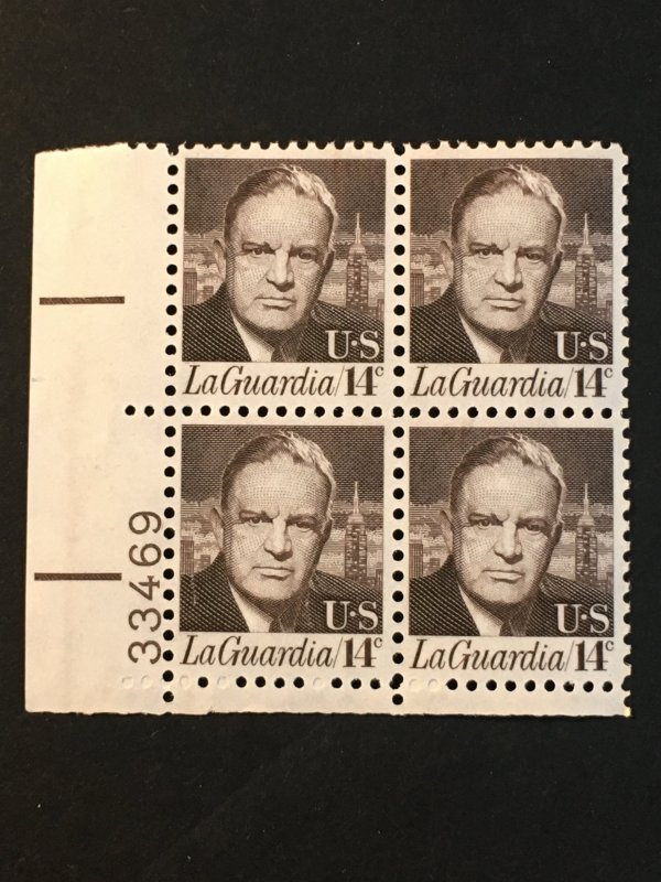 Scott # 1397 Fiorello H. LaGuardia, MNH Plate Block of 4