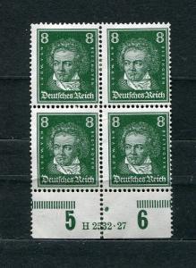 Germany 1926 Mi 389 Block of 4 MH/MNH Ludwig Bethoven 6800