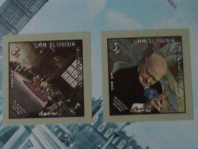 ​UMM AL QIWAIN-1965-IMMEMORY OF SIR WINSTAON CHURCHILL  IMPERF-MNH S/S VF