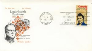 1971 Canada Louis-Joseph Papineau 539 Cole FDC 