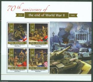 MALDIVES  2015  70th ANNIVERSARY OF THE END OF WORLD WAR II  SHEET  MINT NH