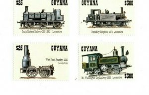 Guyana - 1994 - Trains - Set of Four - MNH(Scott#2877-80)