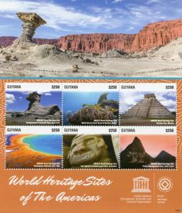 Guyana 2015 MNH UNESCO World Heritage Sites Americas 6v M/S Chichen Itza Pitons