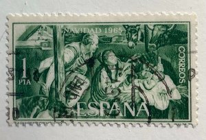 Spain 1965 Scott 1330 used - 1p, Christmas, Nativity by Juan Bautista Mayno