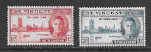 St. Vincent 152-3 MNH Peace set cpl. X 20 vf. 2022 CV $ 10.00