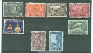 Selangor #113/114-120 Unused Single (Complete Set)