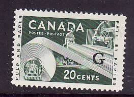 Canada-Sc#O45-Unused 20c Paper Industry overprinted G-og-NH-1955-56-Cdn159-