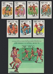 Kampuchea World Cup Football Championship Mexico 7v+MS 1986 MNH SG#680-MS687