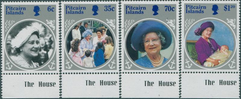 Pitcairn Islands 1985 SG268-271 Queen Mother set MNH