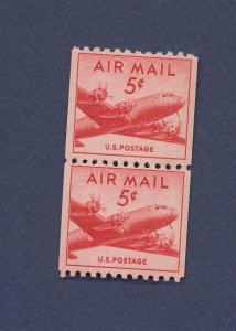 USA - Scott C37 - MNH coil pair - 5 cent airplane - 1948