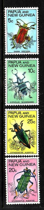 Papua New Guinea-Sc#237-40-unused NH set-Insects-Beetles-1967-