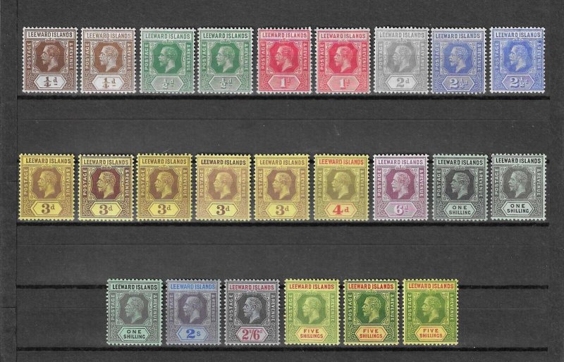 LEEWARD ISLANDS 1912/22 SG 46/57b MINT £520