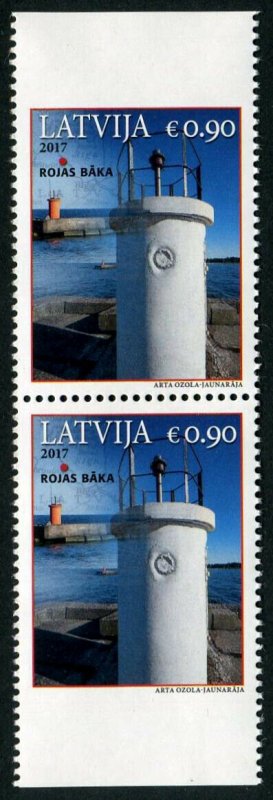 HERRICKSTAMP NEW ISSUES LATVIA Sc.# 971a Lighthouse 2017 Rojas Baka Booklet