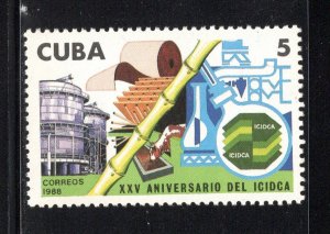 CUBA Sc# 3027  SUGAR CANE RESEARCH agriculture 1988 mint MNH