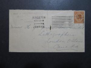 Jamaica SC# MR5 on 1916 Cover to Canada / Light Fold - Z8681