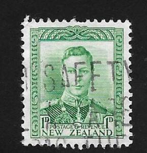 New Zealand SC# 227A - (1p) - King George VI, lt blue grn, Used