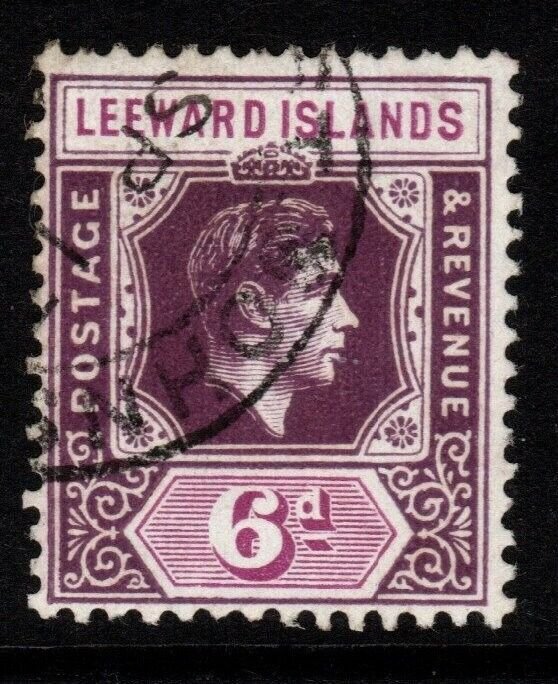 LEEWARD ISLANDS SG109a 1942 6d DEEP DULL PURPLE & BRIGHT PURPLE ORD FINE USED