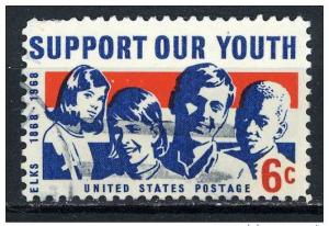 USA 1968 - Scott 1342 used - 6c, Support our Youth, Elks 