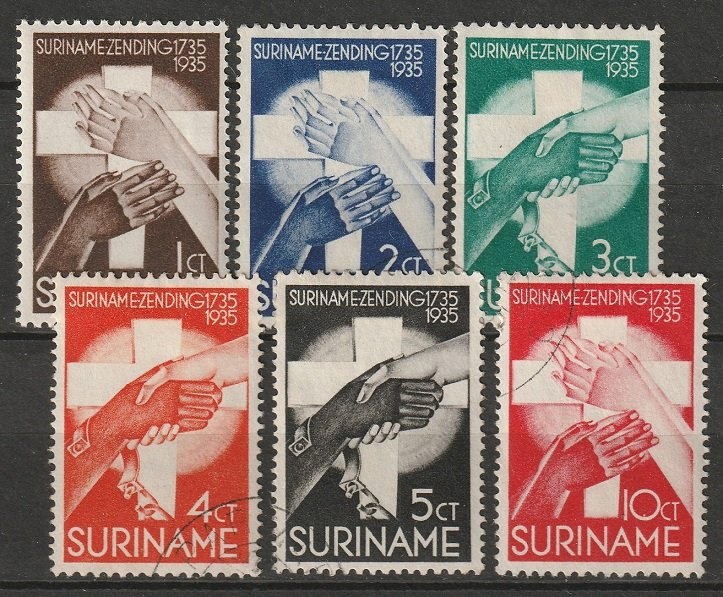 Suriname 1935 Sc B16-21 set CTO