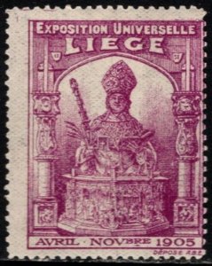 1905 Belgium Cinderella Poster Stamp Liege Universal Exposition MNH