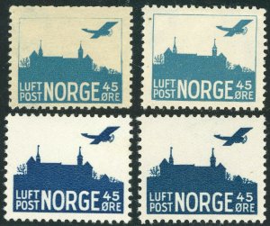 NORWAY Airmail C1-C3 Postage Stamp Collection EUROPE Mint LH NH