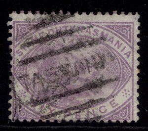 AUSTRALIA - Tasmania QV SG F28, 6d mauve, FINE USED.