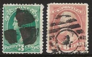 United States 207 and 208 - Nice Clean Stamps CV $110