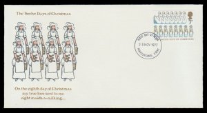 GREAT BRITAIN 1977 SCOTT # 823. THE TWELVE DAYS OF CHRISTMAS SERIES. # A