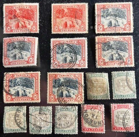 Jamaica Scott# 31-34 F/VF Used Lot of 15 Cat $4.10