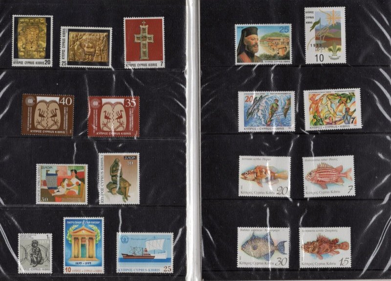 CYPRUS 1993 COMPLETE YEAR SET OF 18 STAMPS IN BOOK MNH