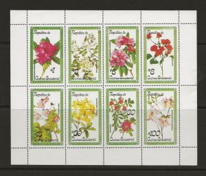 Thematic Stamps  Flowers Equatorial Guinea 1978 sheet of 8 mint never hinged