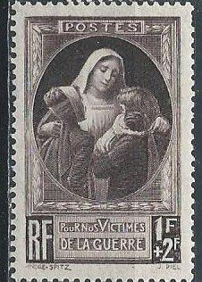 France B103 (mh) 1fr+2fr war victims, sepia (1940)