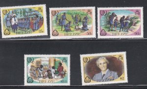 Belize # 745-749, Girl Guides 75th Anniversary, Mint NH, 1/2 Cat