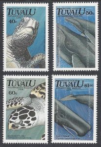 Tuvalu #570-73 MNH set, endangered marine life, issued 1991