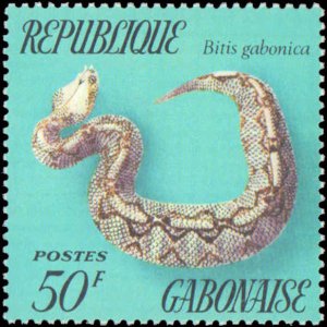 Gabon #298-303, Complete Set(6), 1972, Snakes, Never Hinged