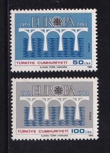 Turkey  #2275-2276  MNH 1984  Europa  bridge