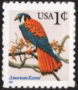 SC#3031A 1¢ American Kestrel Single (2000) SA